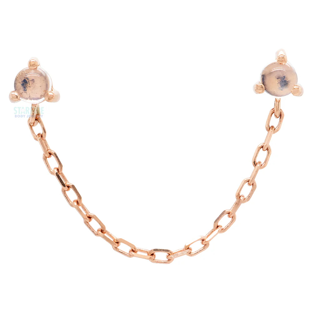 threadless: "Gemini" Chain Dual Pin End in Gold with Moonstones - Image 5