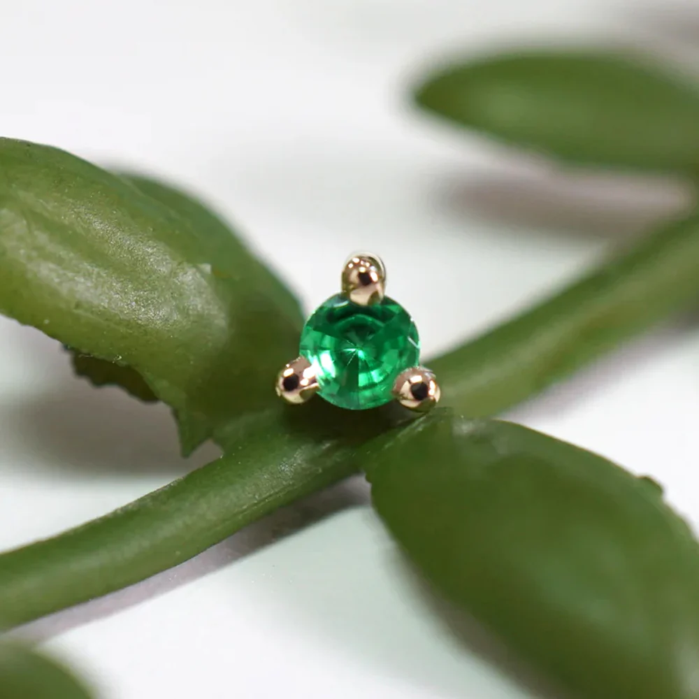 threadless: "Gia" End in Gold with Genuine Gemstones - Image 4