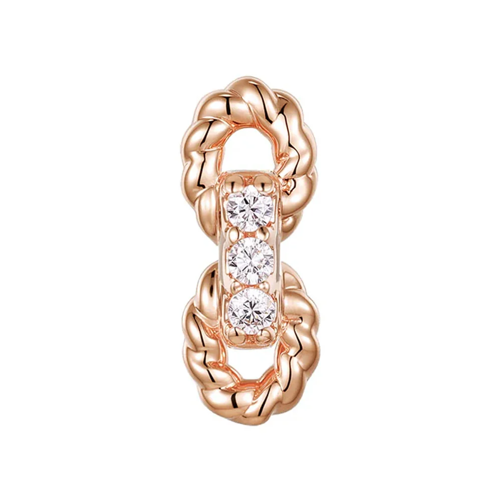 threadless: "Linked Up" End in Gold with CZ's - Image 4