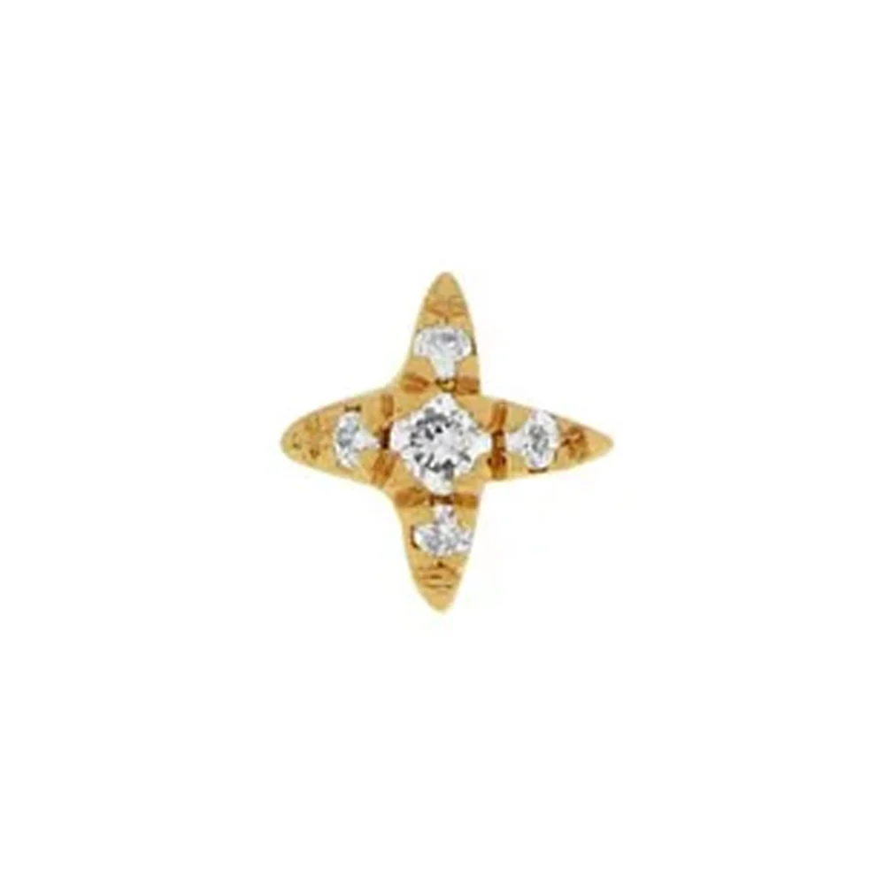 threadless: "Nina" End in Gold with Genuine Gemstones - Image 3