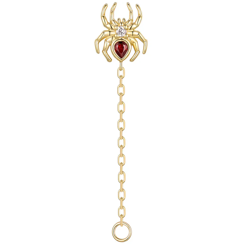threadless: Pear "Grim" Chain Attachment End in Gold with Genuine Gemstones - Image 3