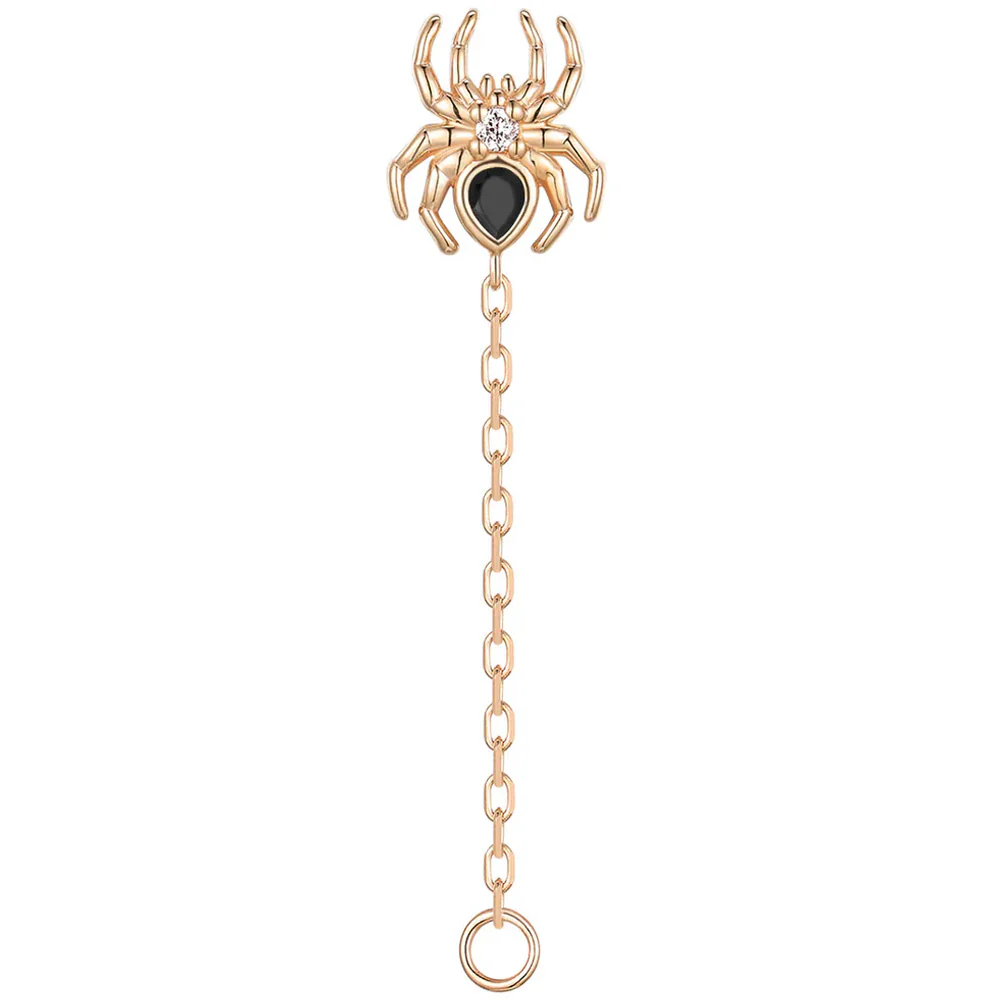 threadless: Pear "Grim" Chain Attachment End in Gold with Genuine Gemstones - Image 6