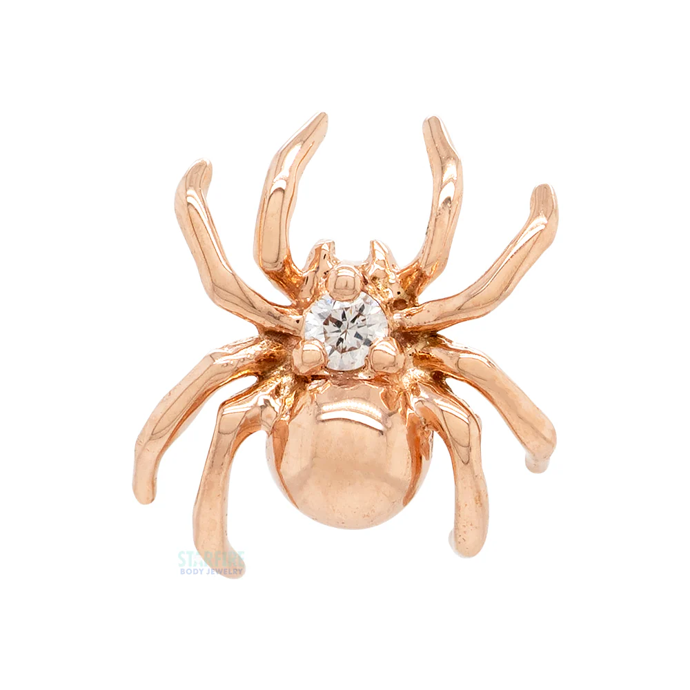 threadless: "Pippa" Spider End in Gold with Genuine Gemstones