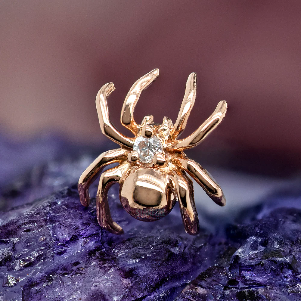 threadless: "Pippa" Spider End in Gold with Genuine Gemstones - Image 2