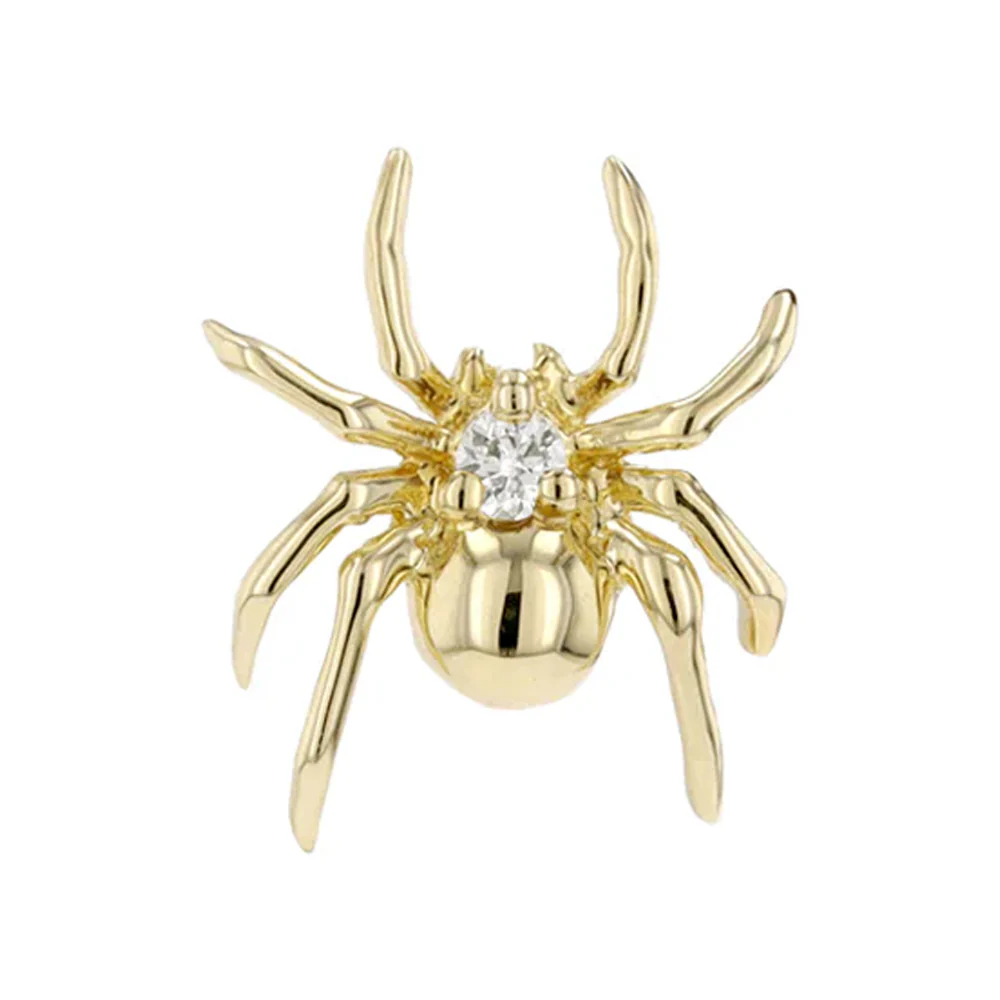 threadless: "Pippa" Spider End in Gold with Genuine Gemstones - Image 4
