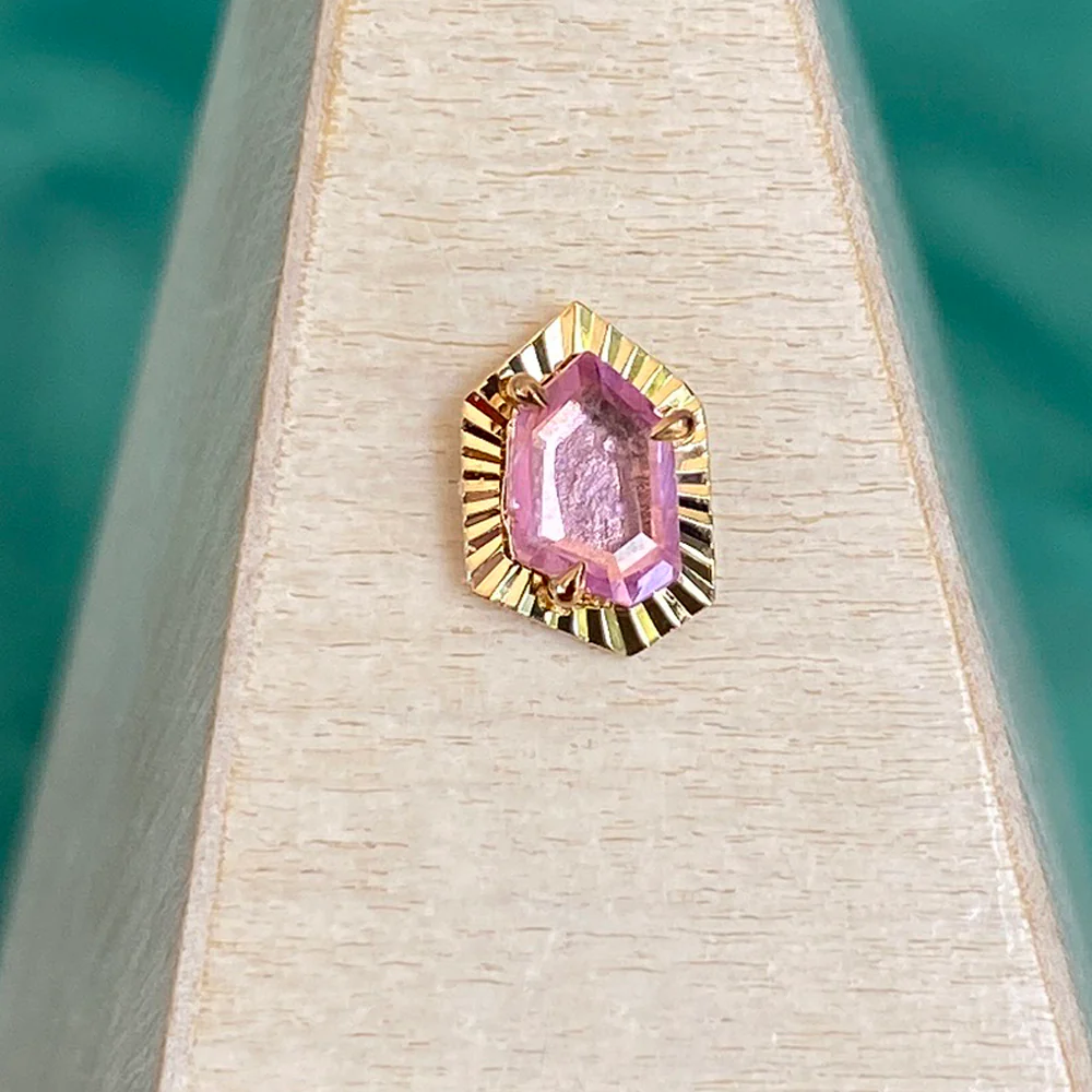 threadless: Ray Edge End in Gold with Freeform Pink Sapphire