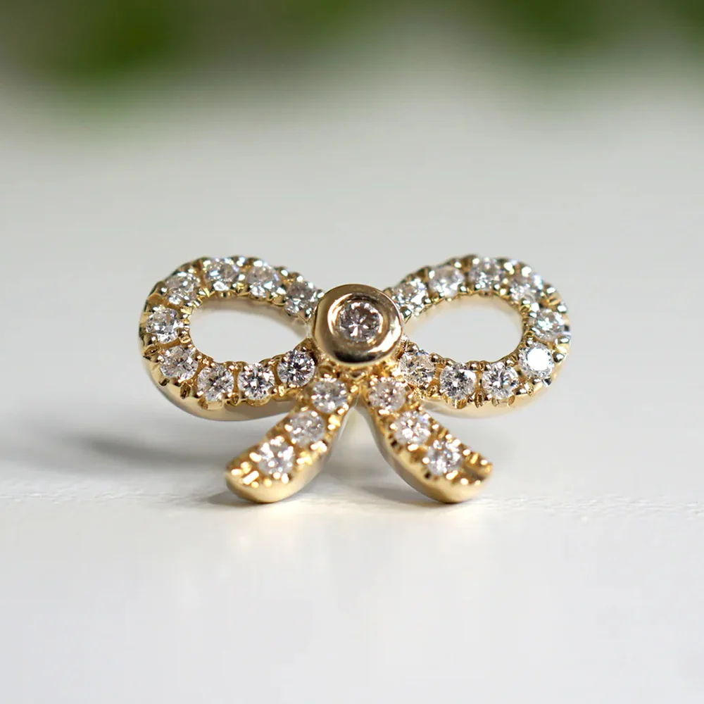 threadless: "Sophia" End in Gold with Diamonds - Image 2