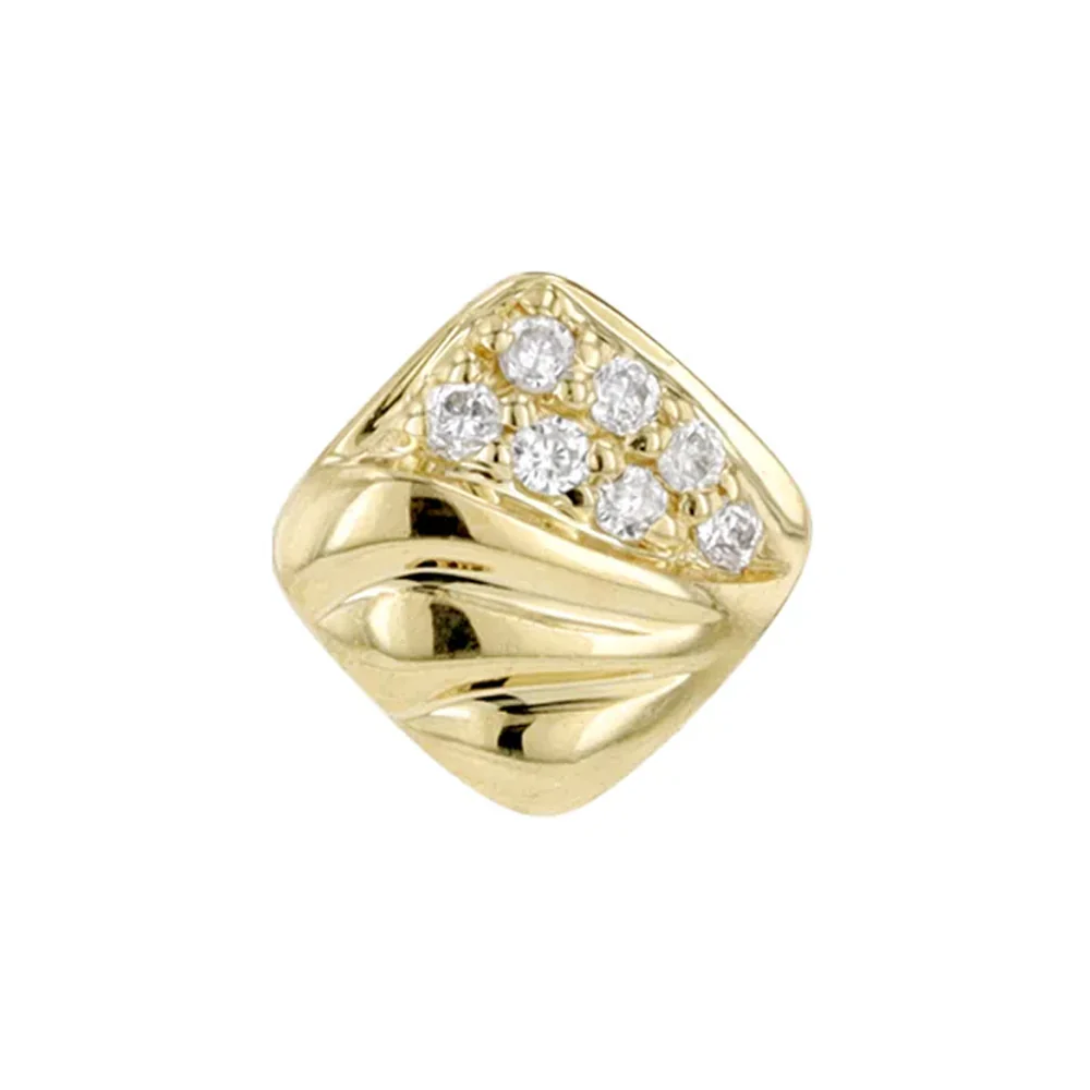 threadless: "Wave" End in Gold with Diamonds - Image 2