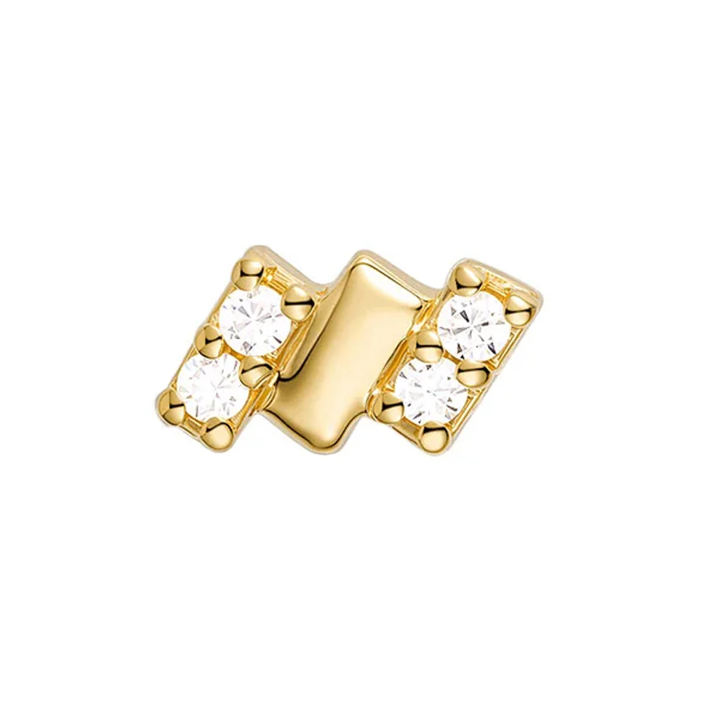threadless: "Wink" End in Gold with CZ's - Image 2
