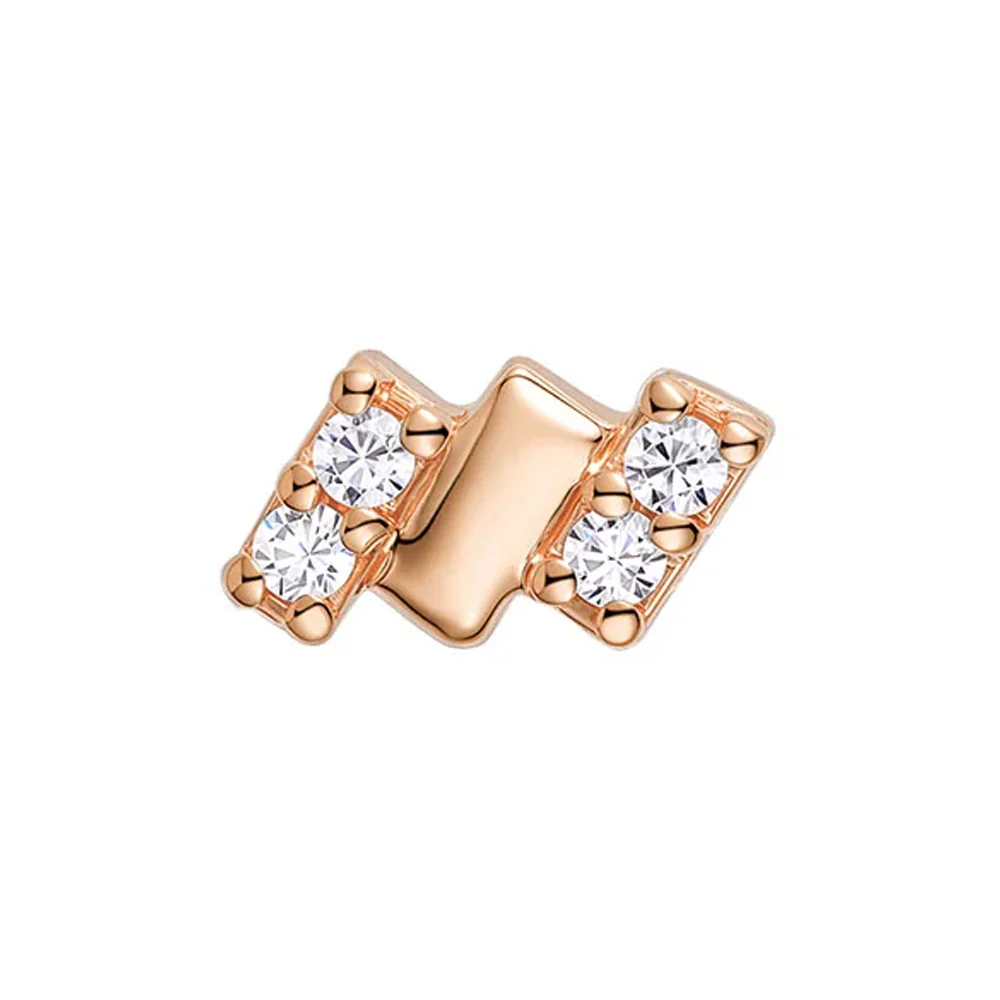 threadless: "Wink" End in Gold with CZ's - Image 4