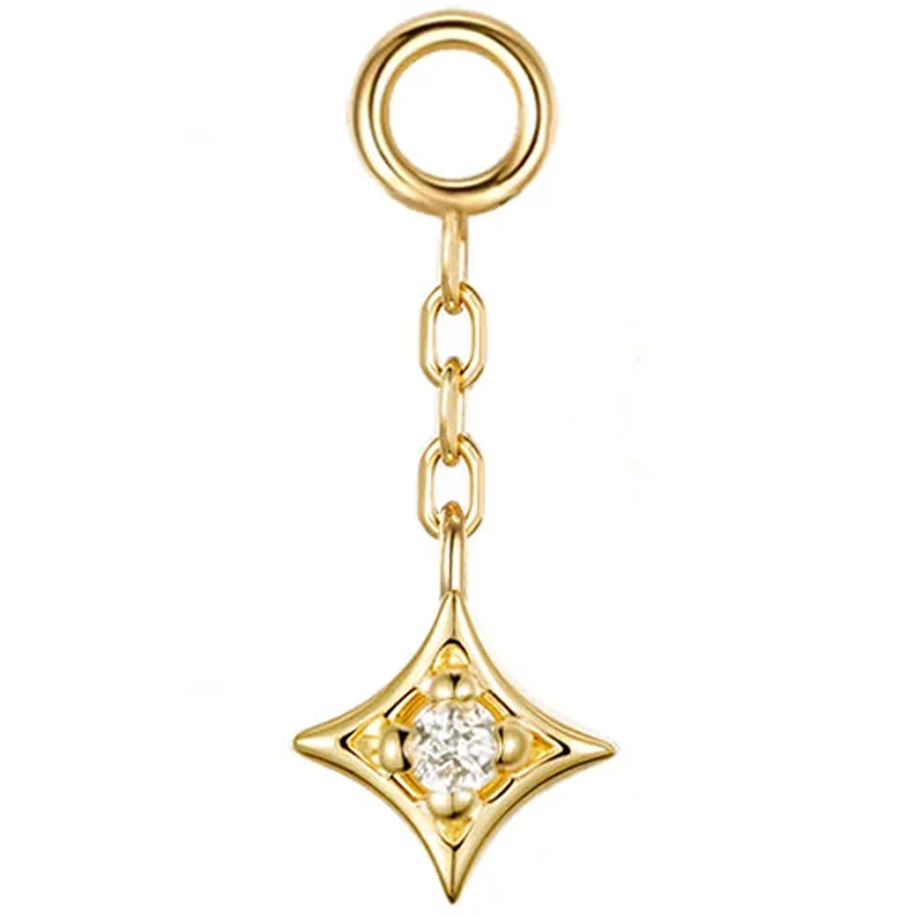 "Zara" Chain Charm in Gold with Diamond
