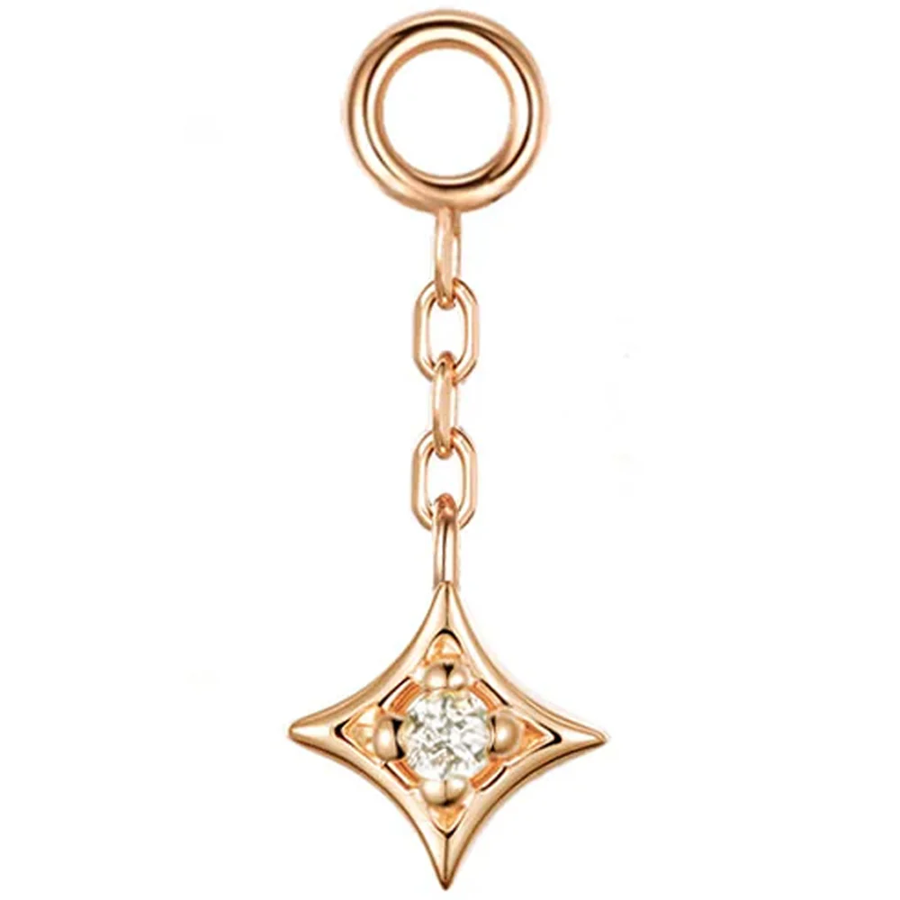 "Zara" Chain Charm in Gold with Diamond - Image 5