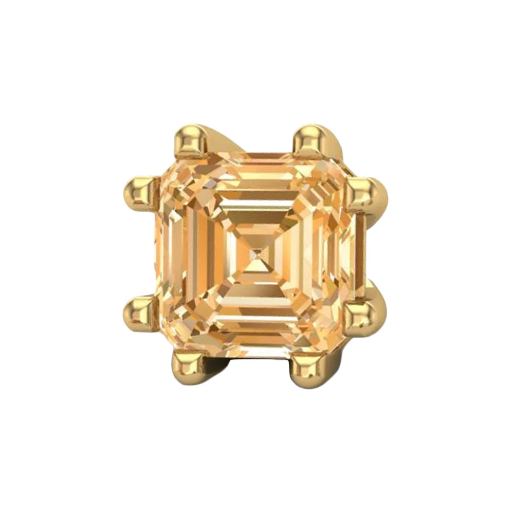 Asscher Threaded End in Gold - Image 11