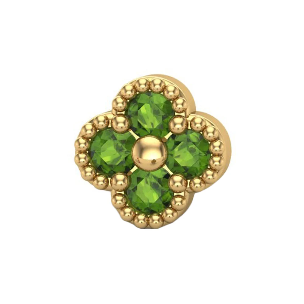 Big Clover Threaded End in Gold with CZ's - Image 7