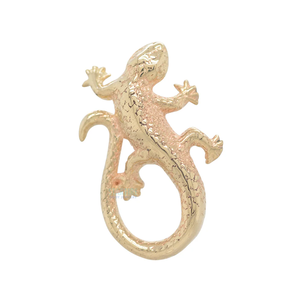 Collared Lizard Threaded End in Gold - Image 2