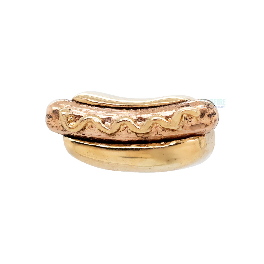 Hot Dog Threaded End in Gold