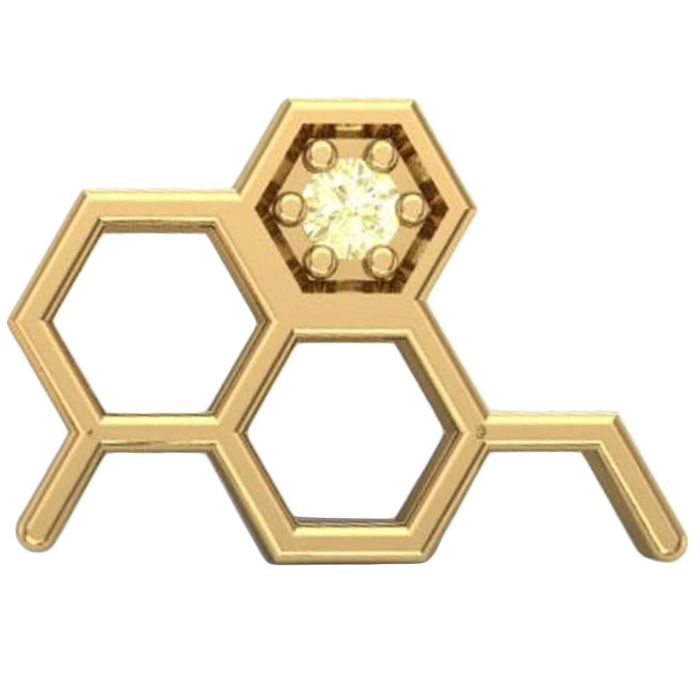 threadless: Big Honeycomb End in Gold with CZ - Image 11
