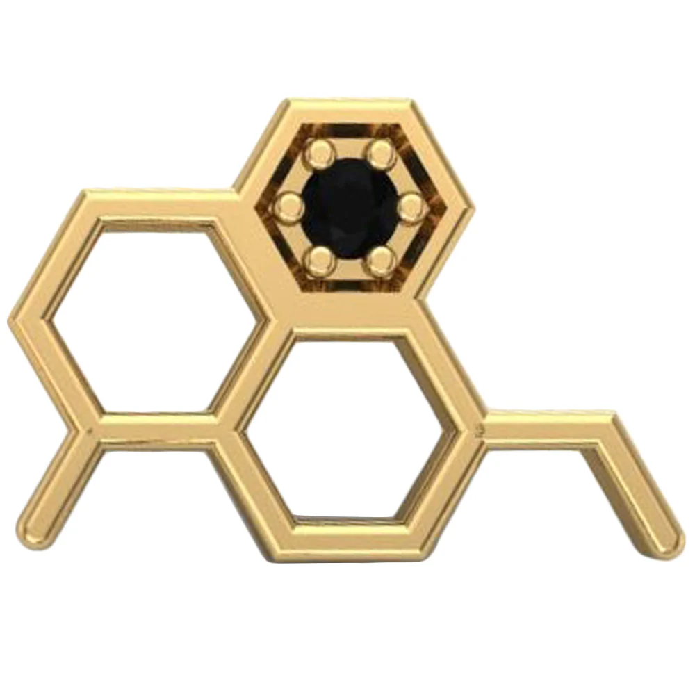 threadless: Big Honeycomb End in Gold with CZ - Image 4