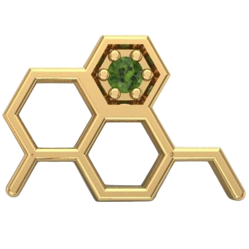 threadless: Big Honeycomb End in Gold with CZ - Image 6