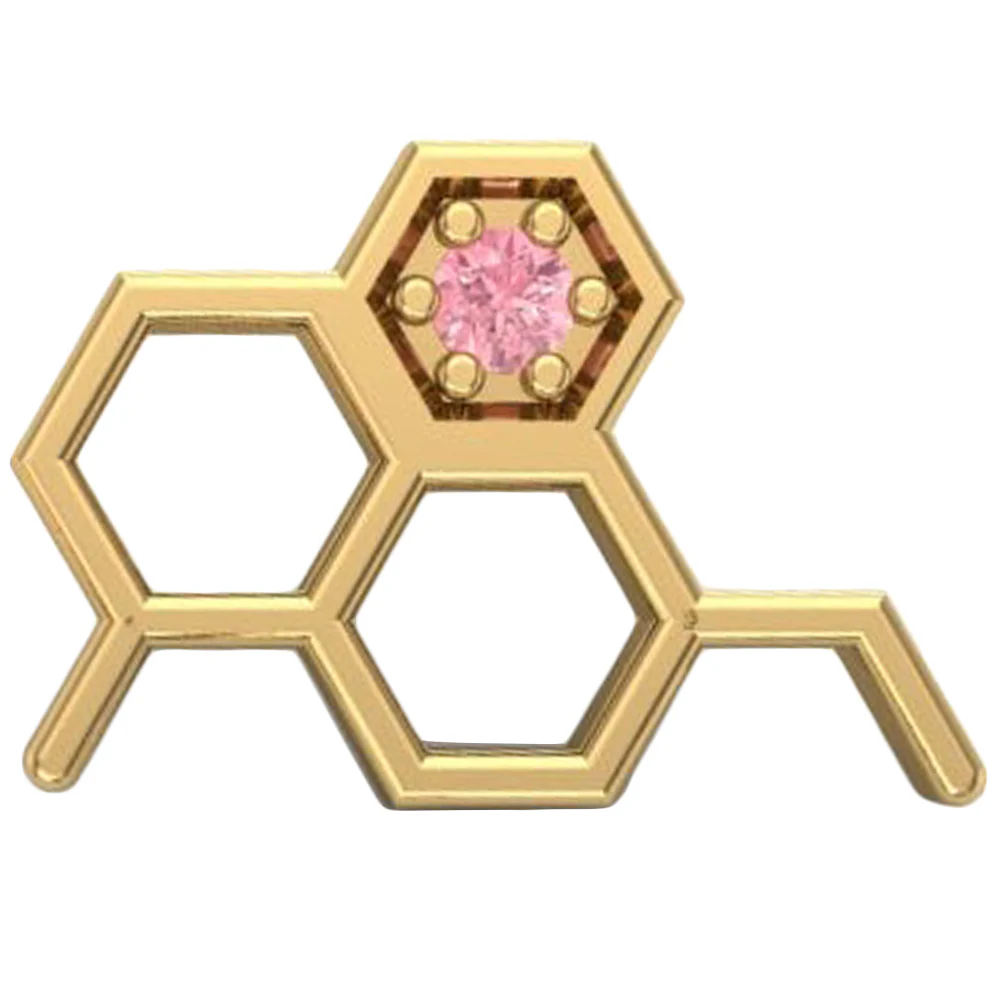 threadless: Big Honeycomb End in Gold with CZ - Image 7