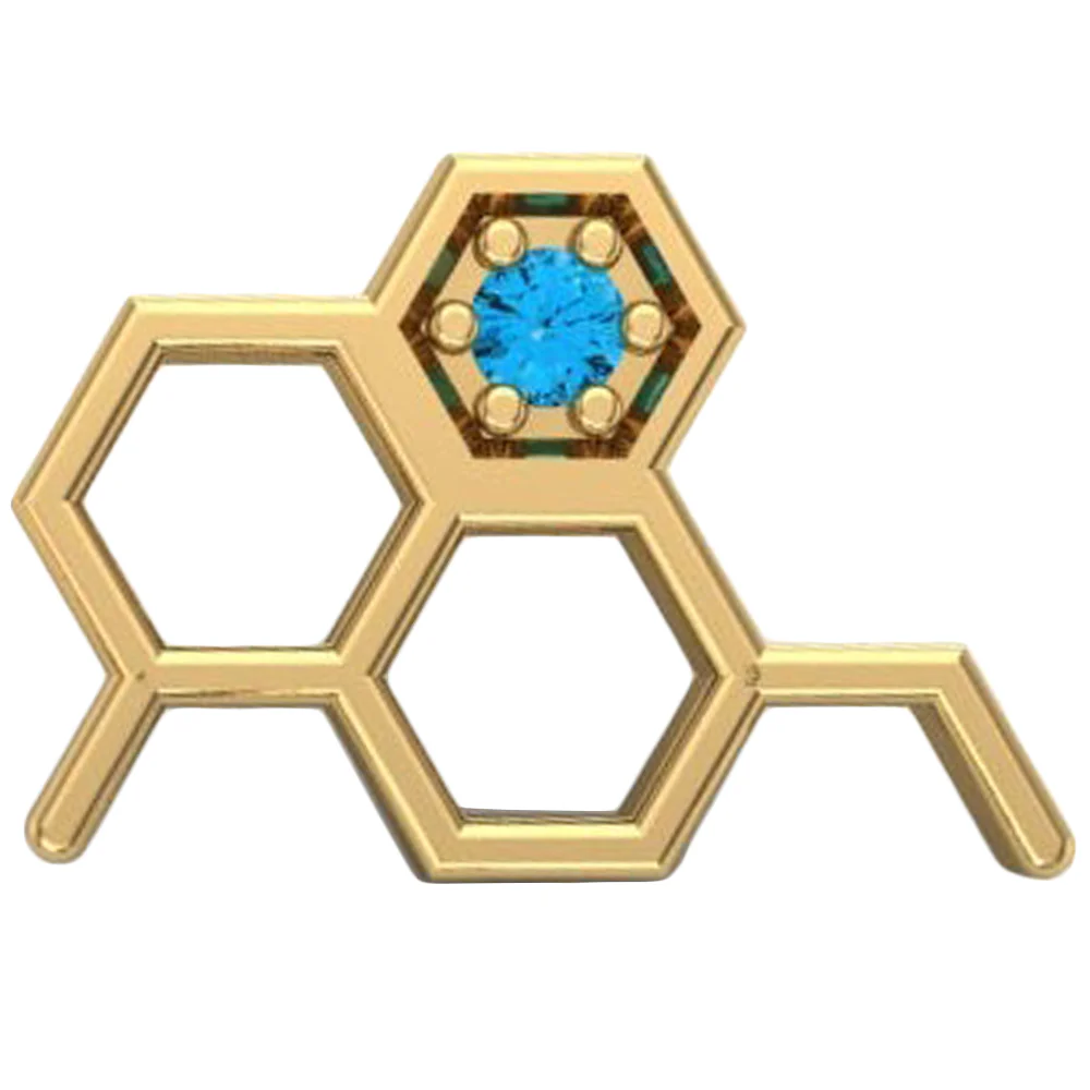 threadless: Big Honeycomb End in Gold with CZ - Image 9