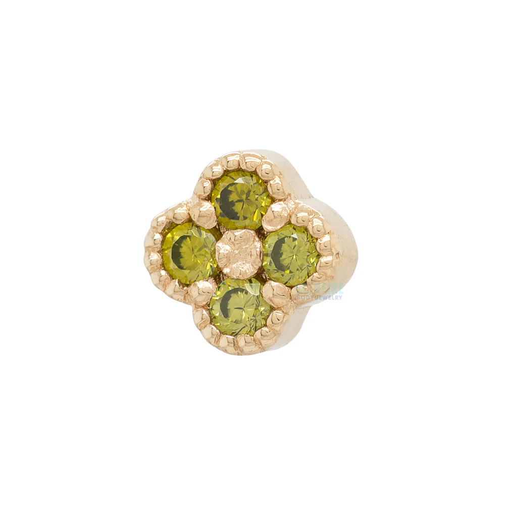 threadless: Clover End in Gold with CZ's