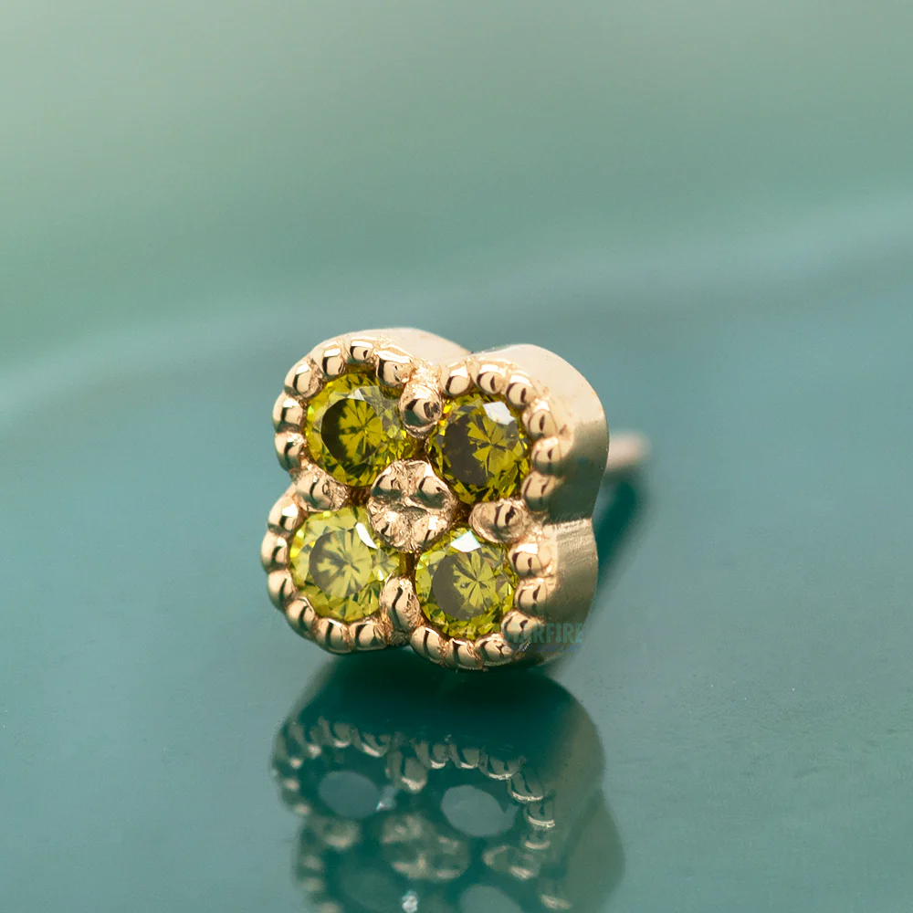 threadless: Clover End in Gold with CZ's - Image 2