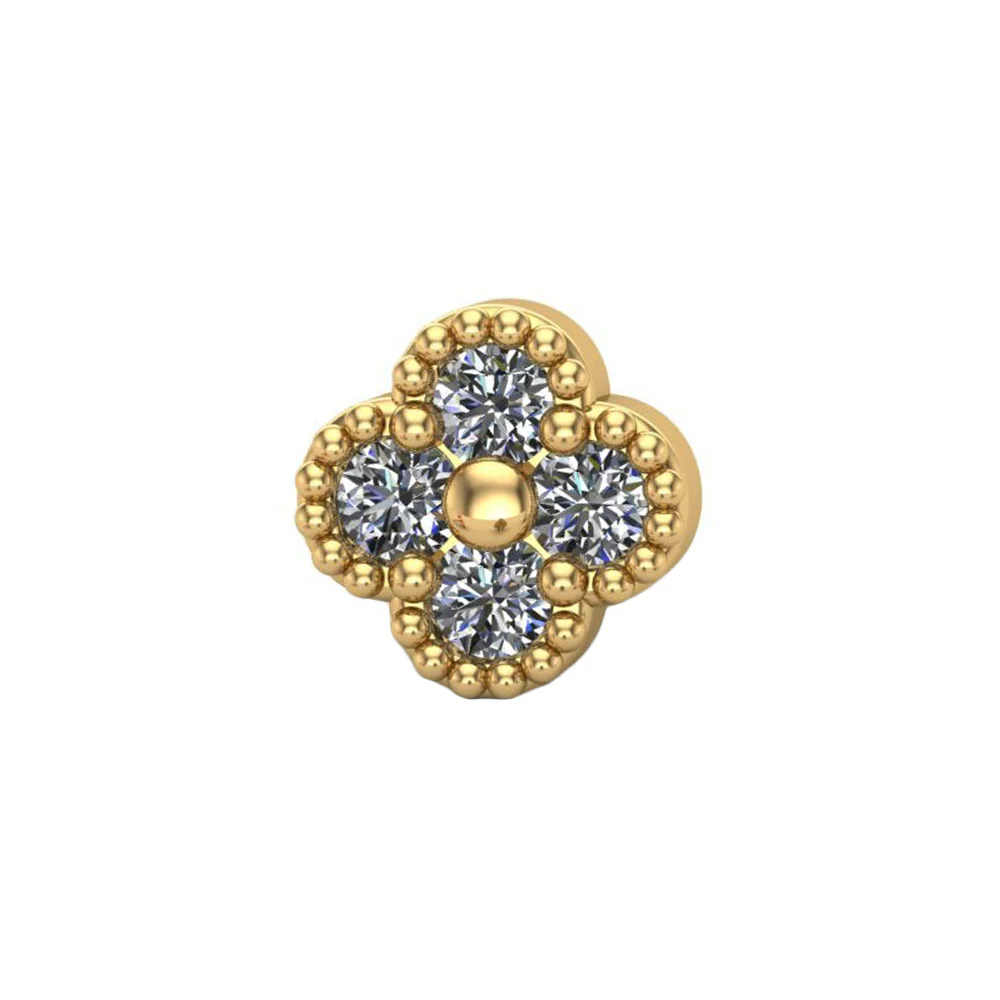 threadless: Clover End in Gold with CZ's - Image 3