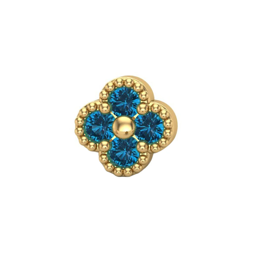 threadless: Clover End in Gold with CZ's - Image 9