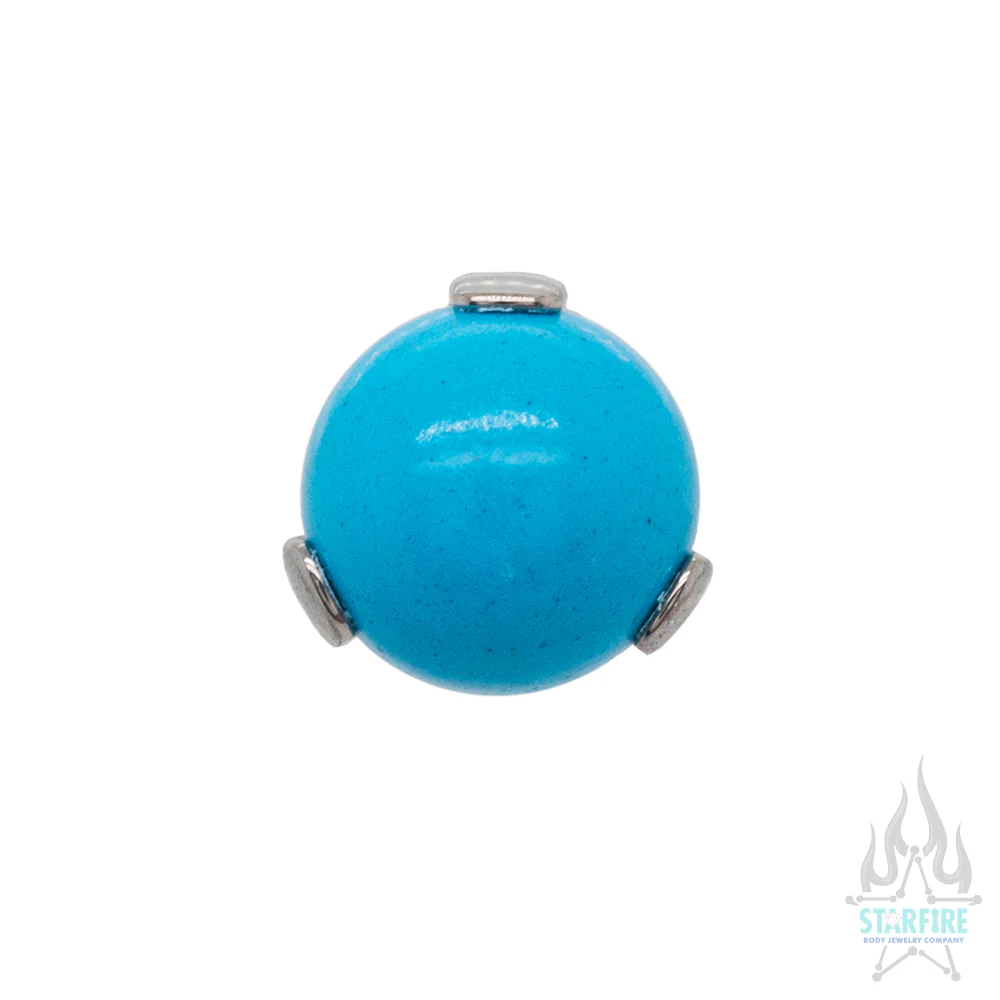 Natural Stone Ball in Prong's on Flatback - Image 2