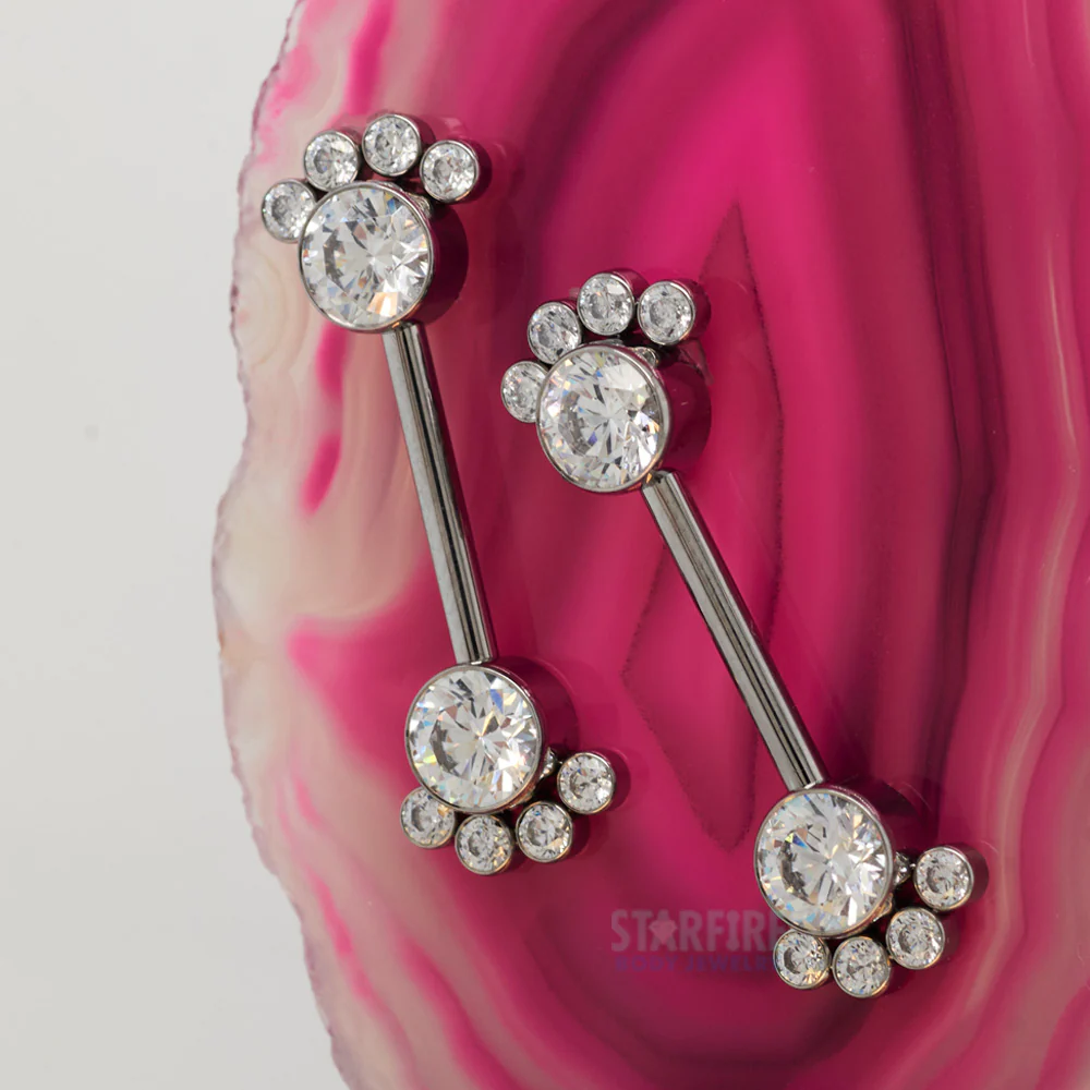 NB8T 'Bijoux' Faceted Gems Side-Set Nipple Barbells - Image 3