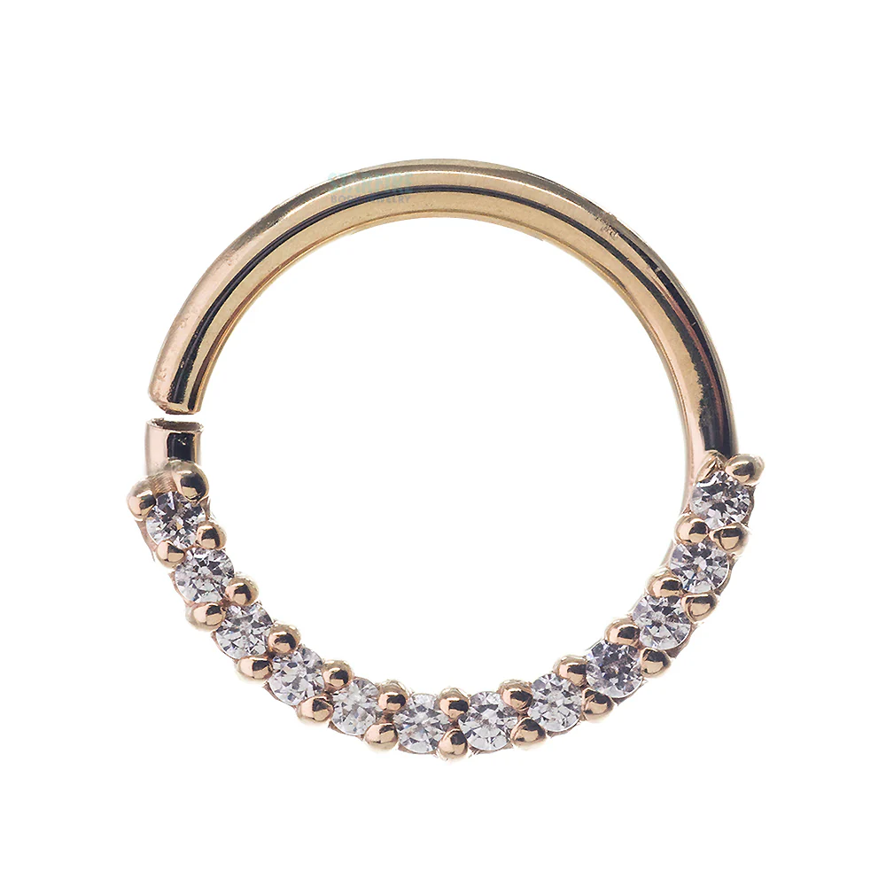 Gem "Oaktier" Seam Ring in Gold with White CZ's - Image 2