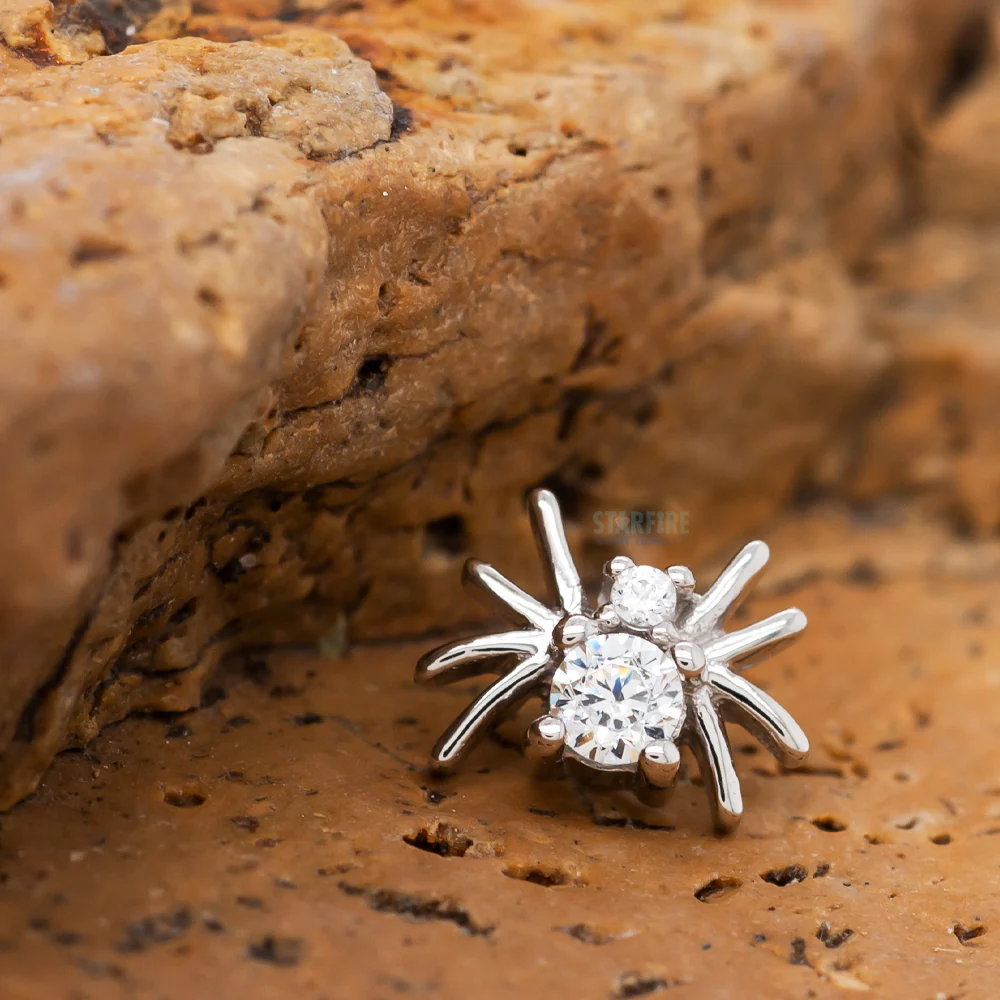 "Octo" Threaded End in Gold with White CZ's - Image 2