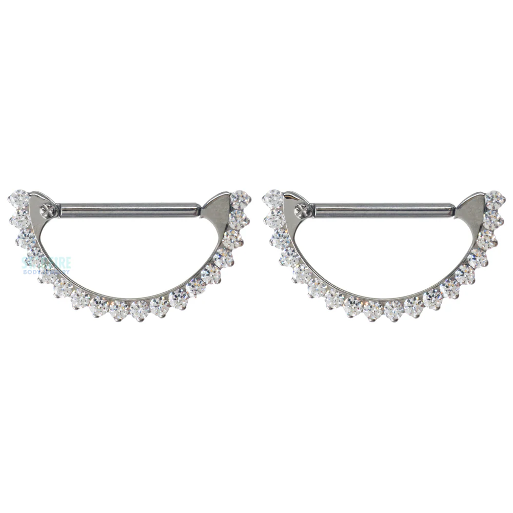"Odyssey" Nipple Clickers #18 Prong-Set Faceted Gems - pair - Image 7