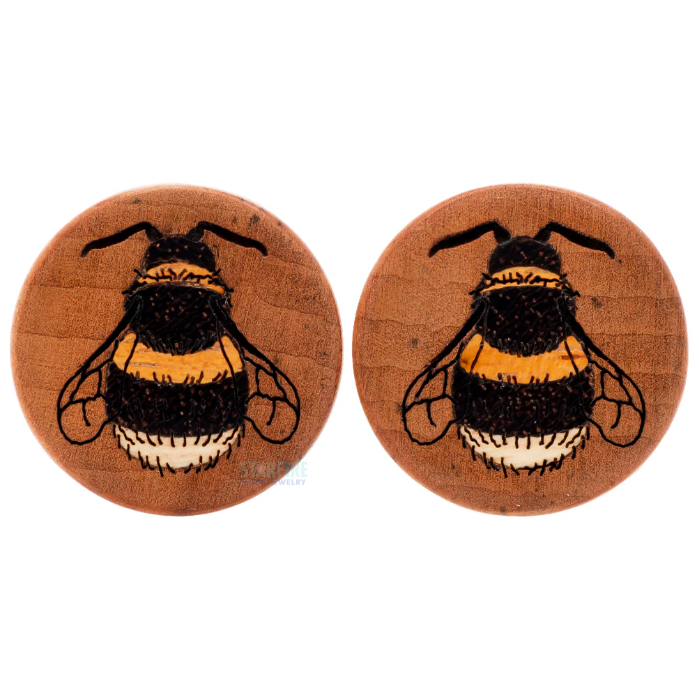 Bumblebee Wood Inlay Plugs - Image 3