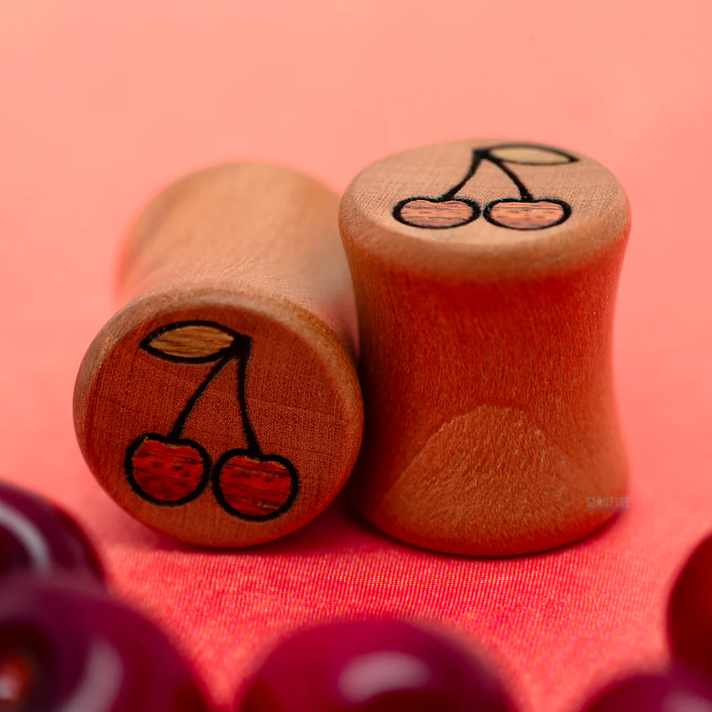 Cherry Wood Inlay Plugs - Image 2