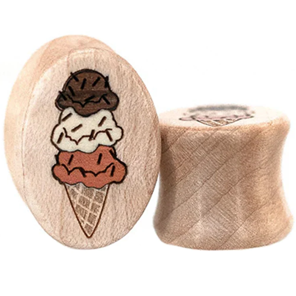 Ice Cream Wood Oval Inlay Plugs - Image 2