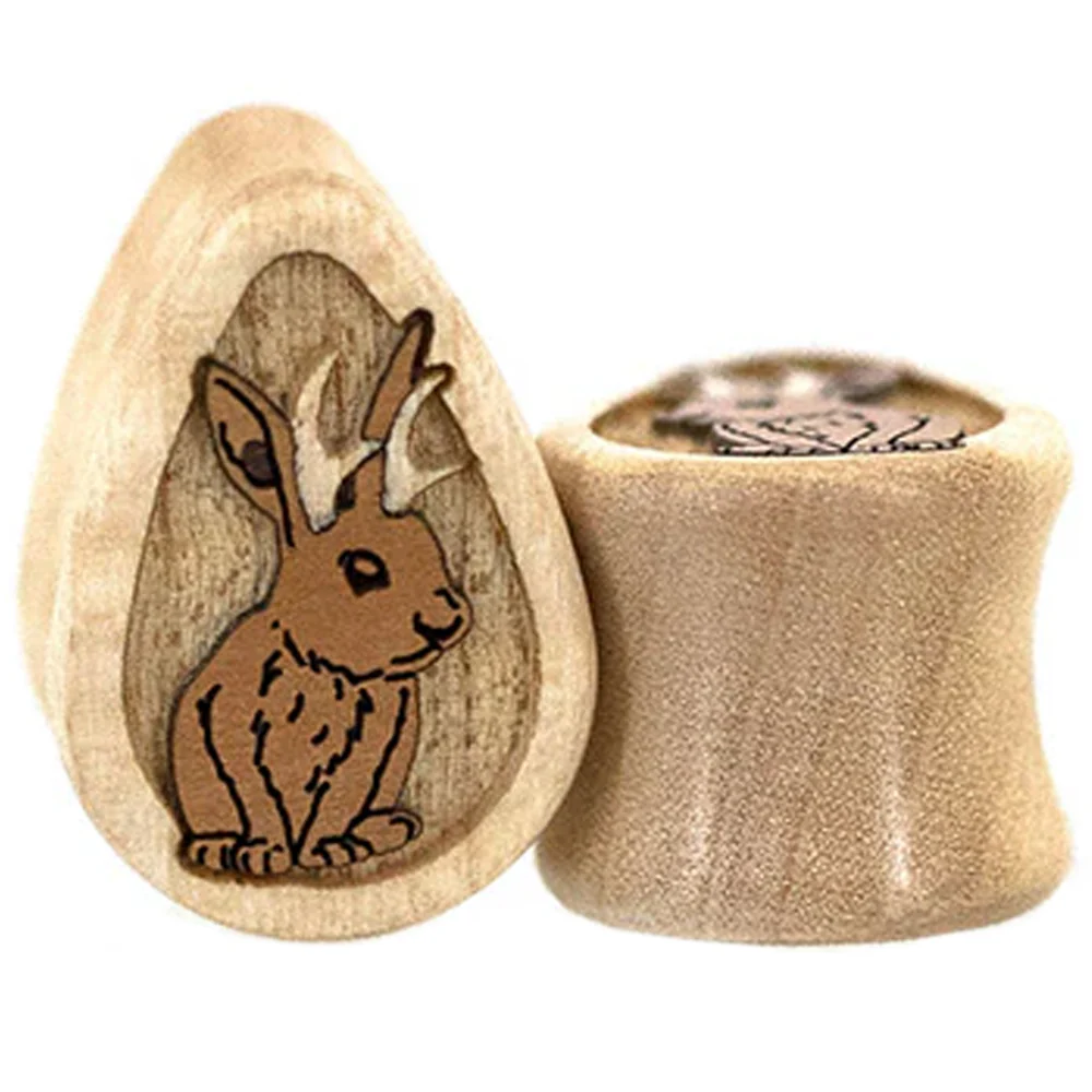 Jackalope Wood Teardrop Plugs - Image 2