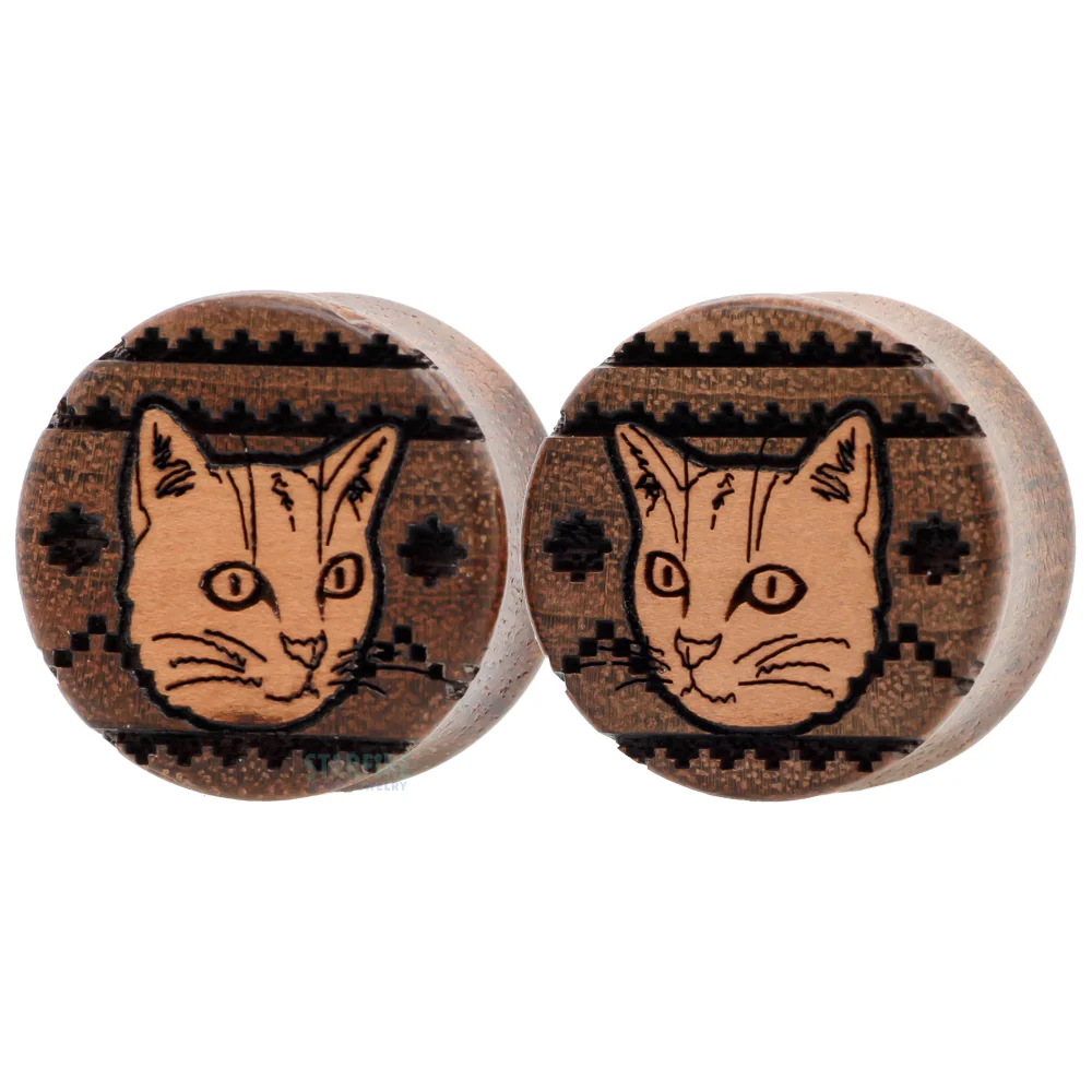 "Kittycat Sweater" Wood Inlay Plugs