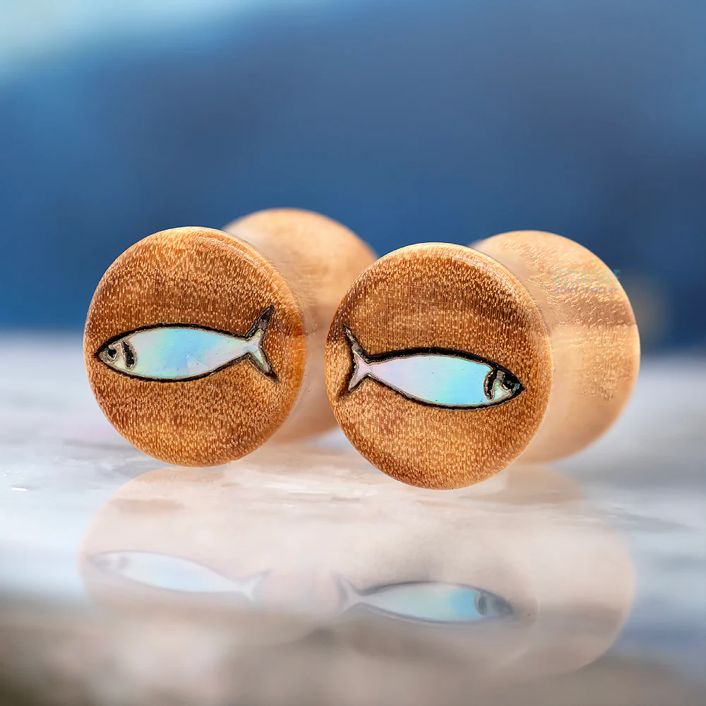 Little Fish Inlay Wood Plugs - Image 2