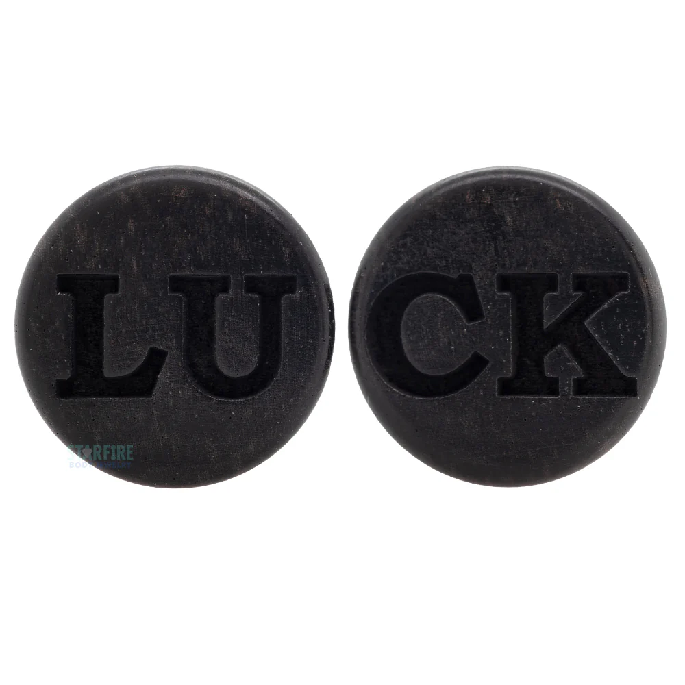 "Luck" Wood Inlay Plugs - Image 4