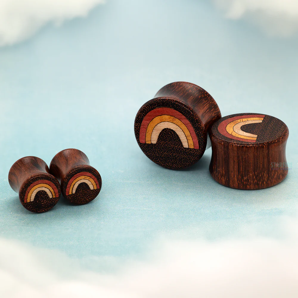 Rainbow Wood Inlay Plugs - Image 2