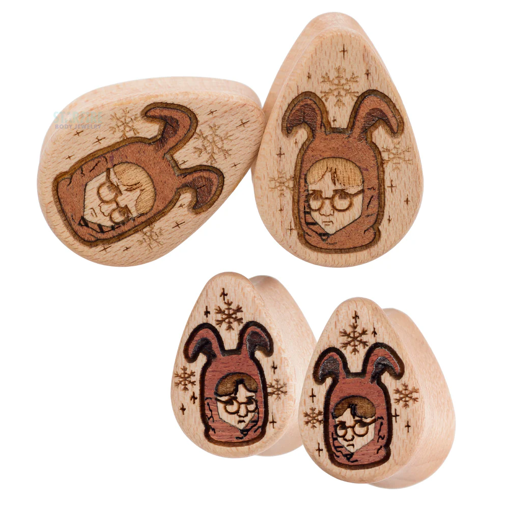 "Ralphie" Wood Teardrop Inlay Plugs