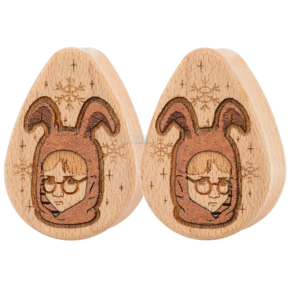 "Ralphie" Wood Teardrop Inlay Plugs - Image 3