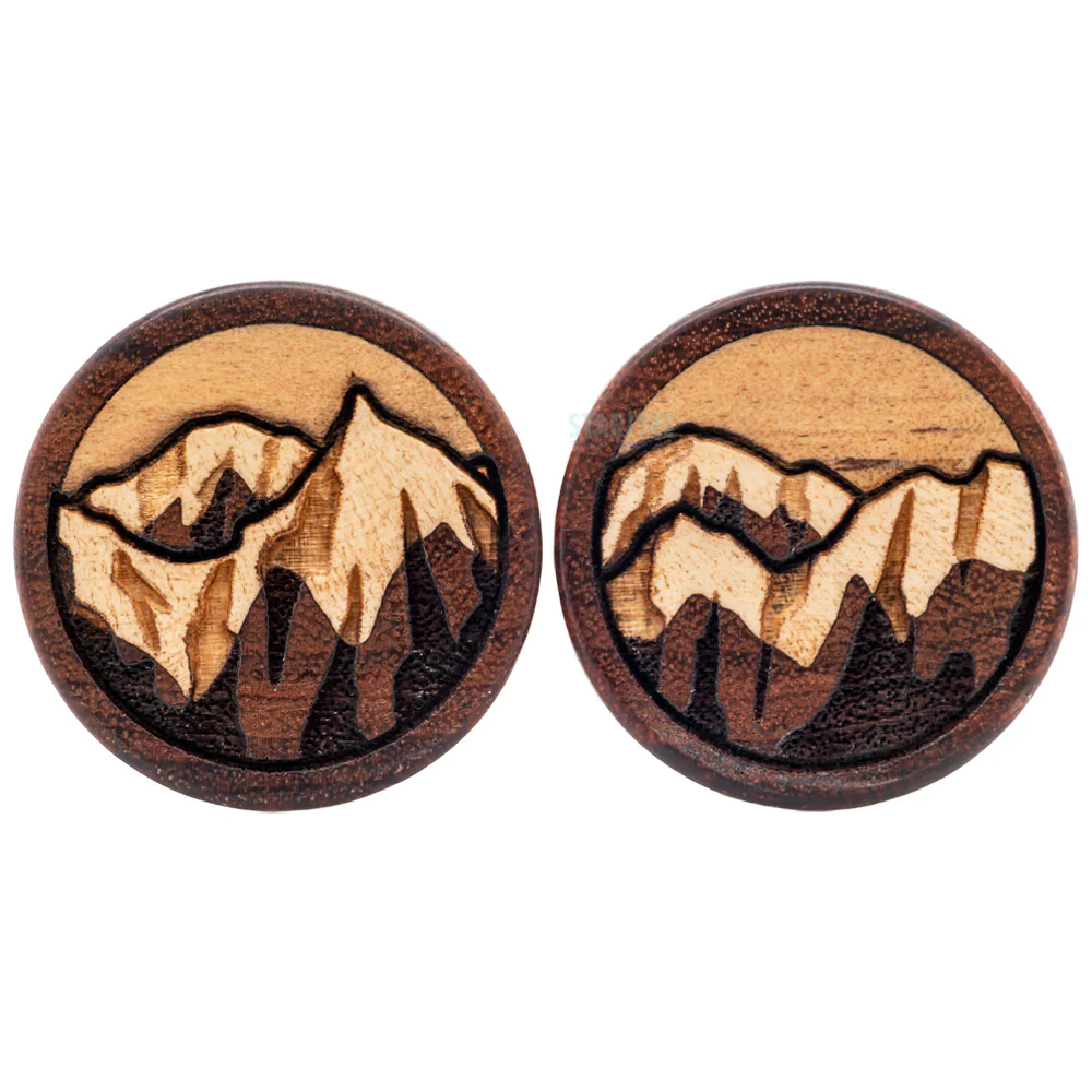 Winter Mountain Range Wood Inlay Plugs - Image 4