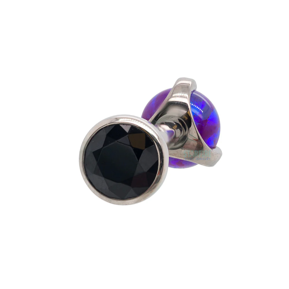 Faceted Gem & Opal Ball in Prongs Tongue Barbell - custom color combos - Image 16