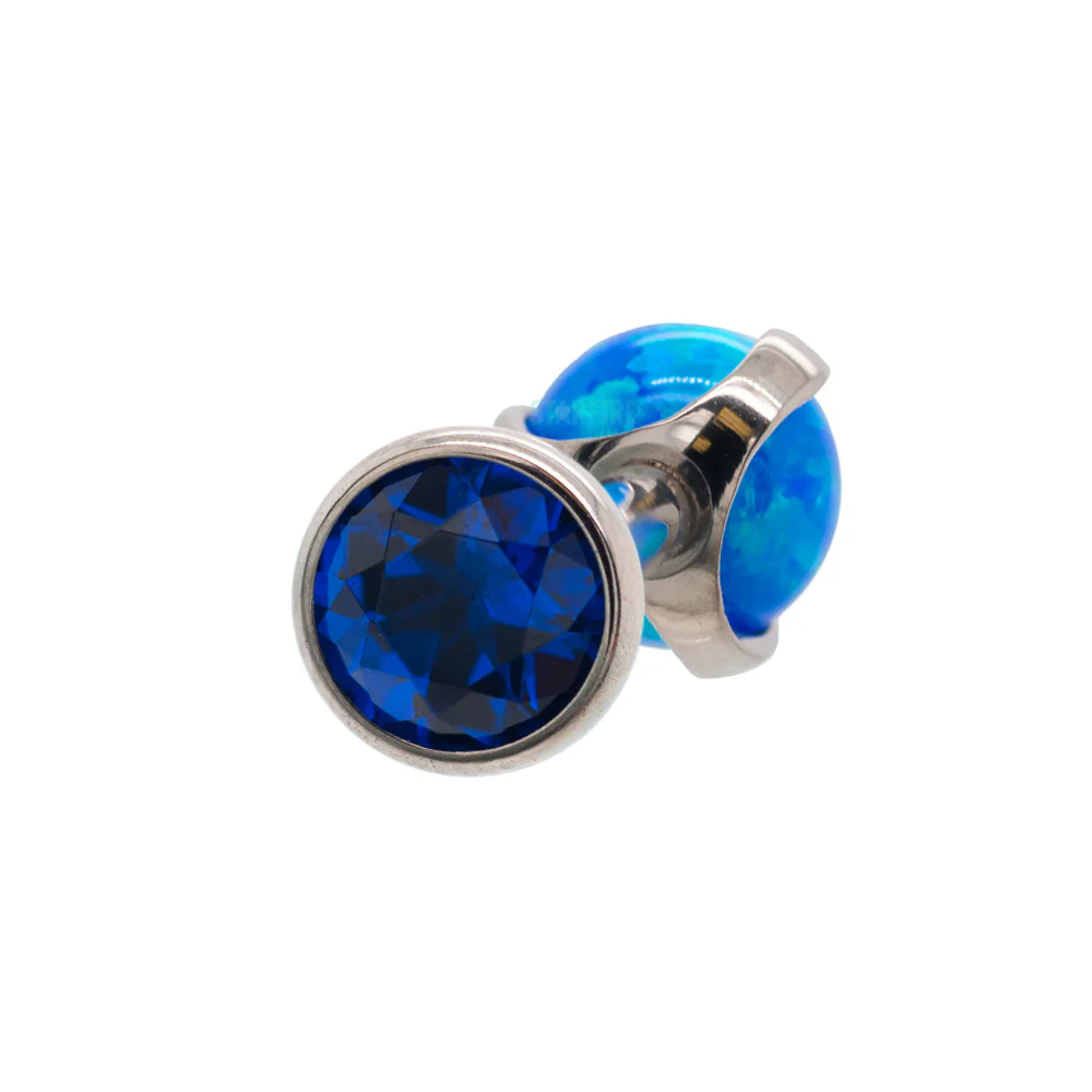 Faceted Gem & Opal Ball in Prongs Tongue Barbell - custom color combos - Image 17