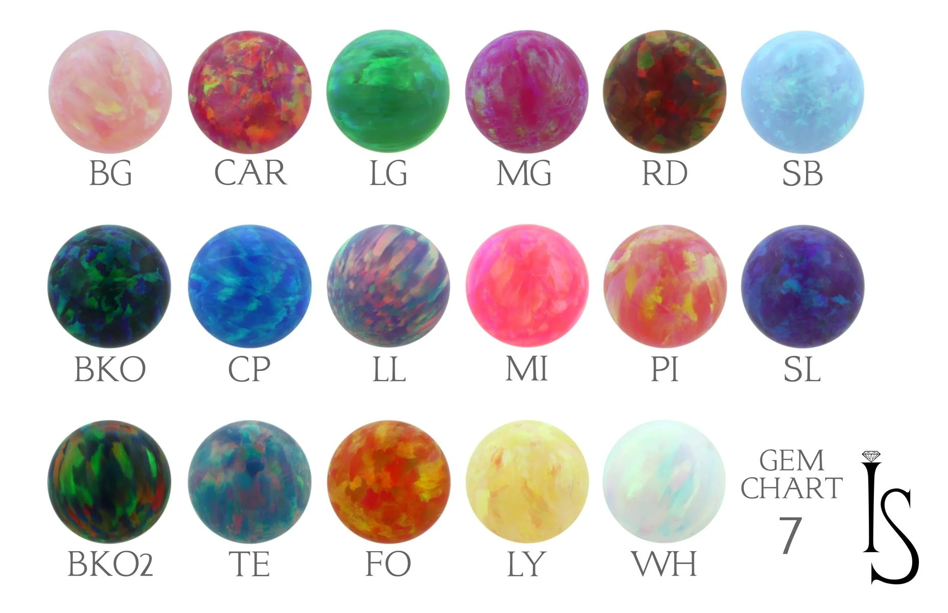 Faceted Gem & Opal Ball in Prongs Tongue Barbell - custom color combos - Image 5