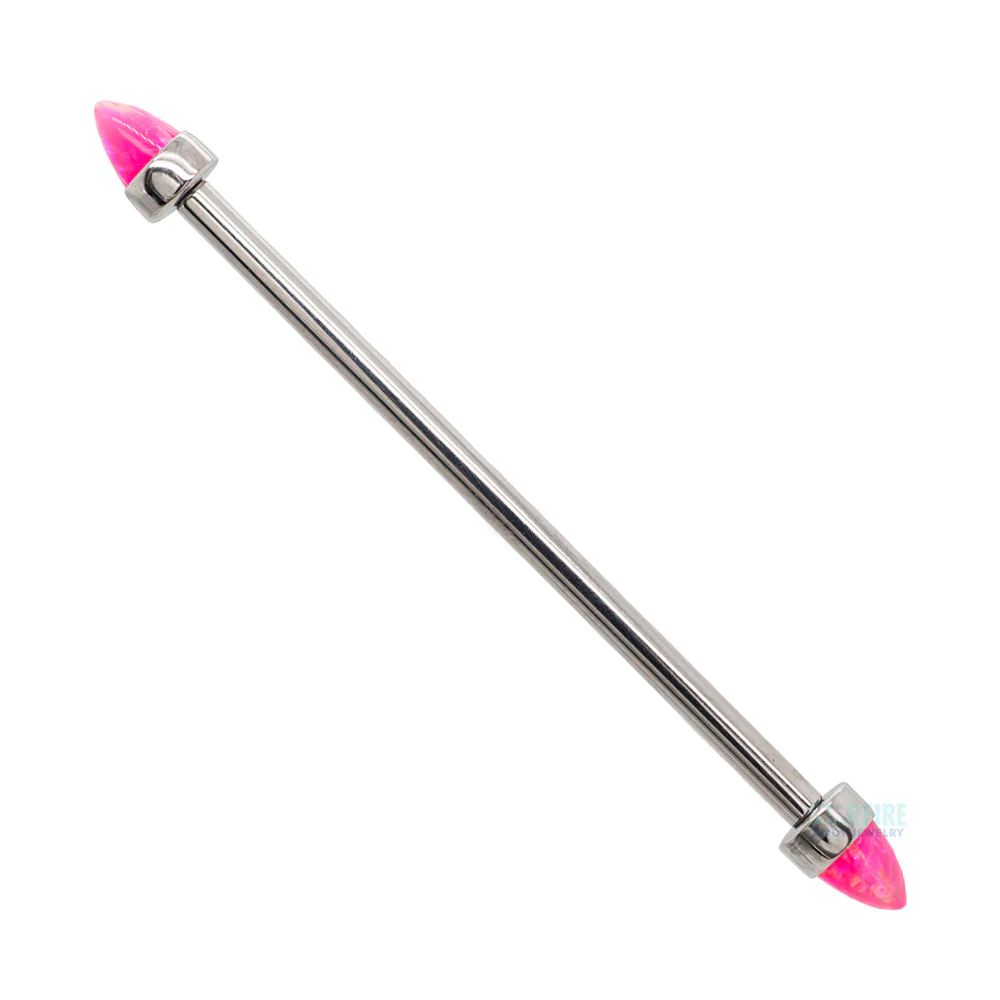 Opal Bullet in Bezel Industrial Barbell - Image 11