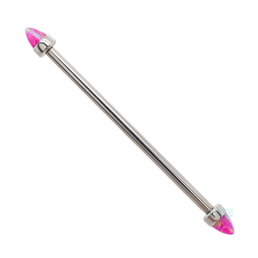 Opal Bullet in Bezel Industrial Barbell - Image 7